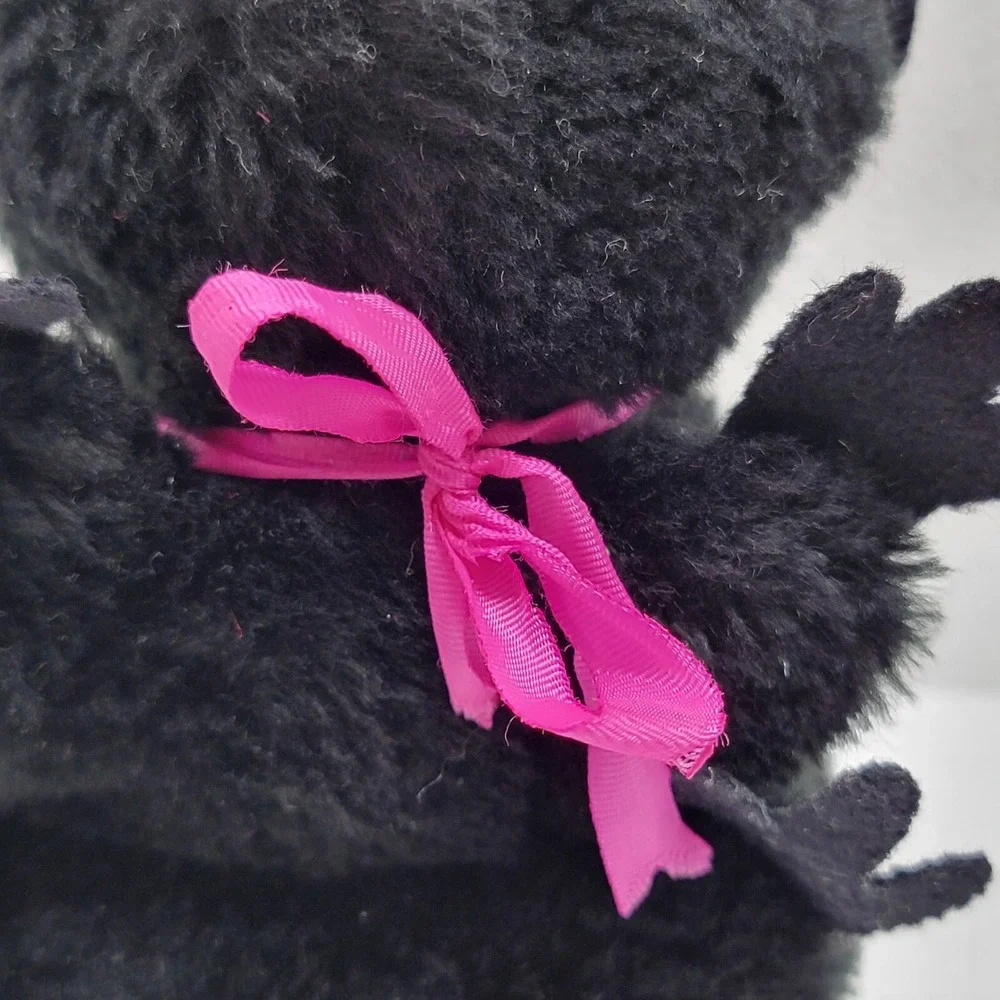 Vintage 1974 Dakin Skunk Plush Blue Eyes Pink Nose & Ribbon - Rare!